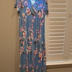 Floral Blue Maxi Dress